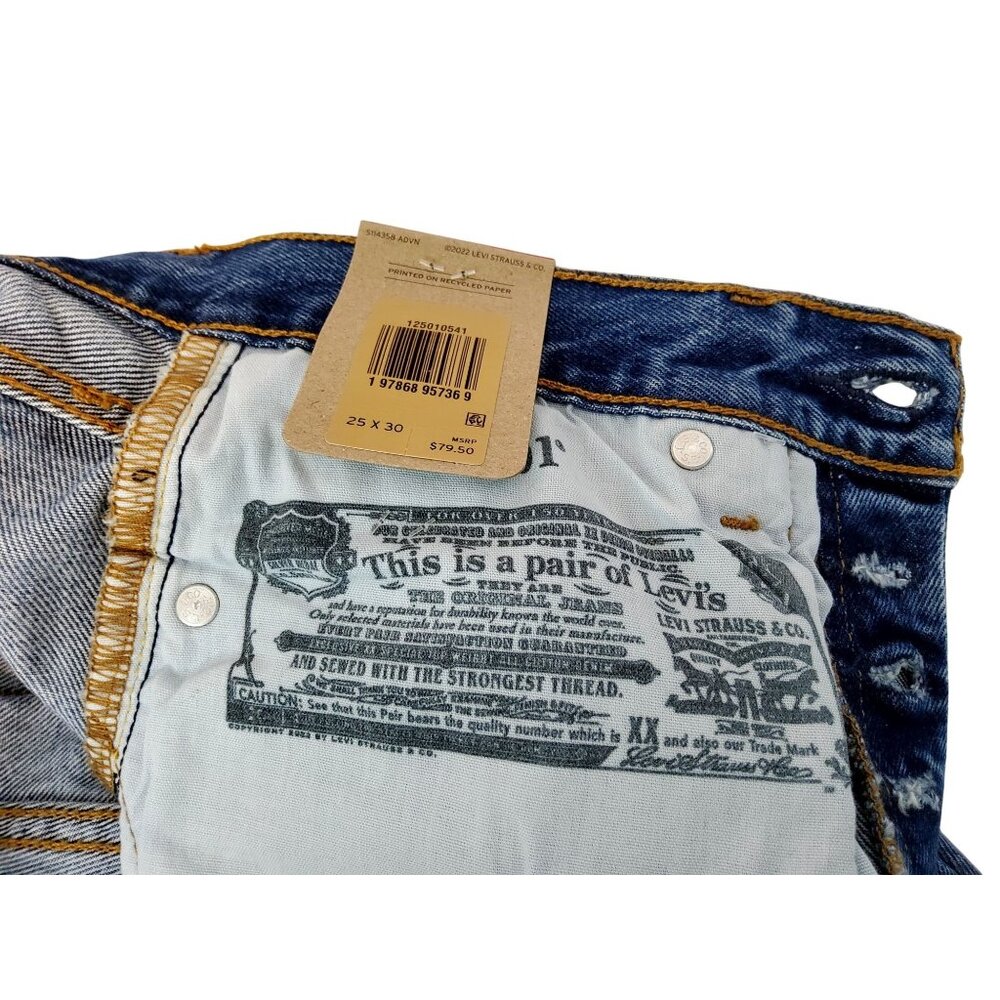 Levis 501Womens Original Fit Medium Wash Denim Jeans Size 25/30 Straight Leg - Picture 10 of 10